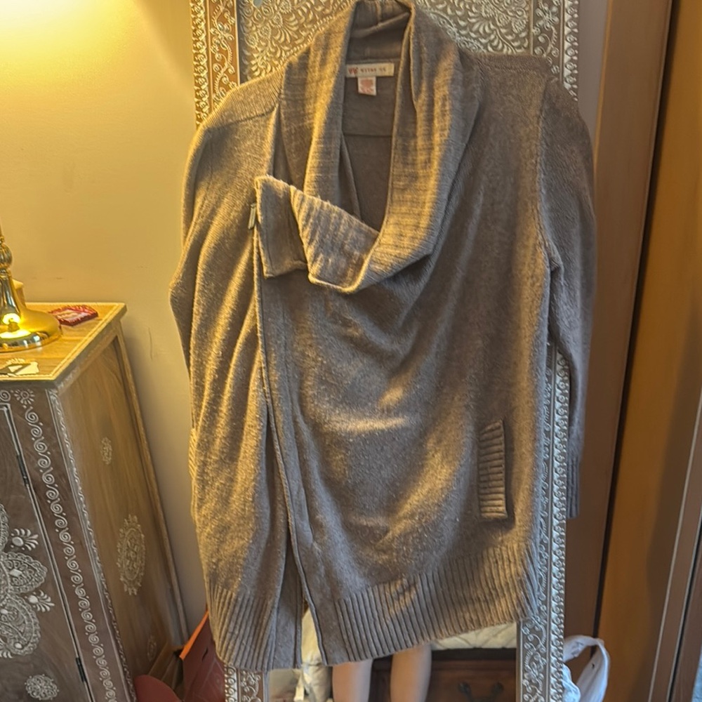 Wythe NY Brown Cardigan with Relaxed Fit and Textured Knit